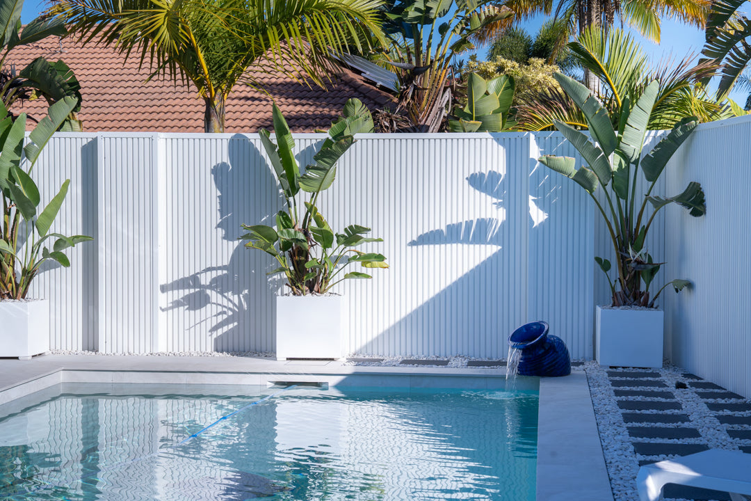 White boards around the pool