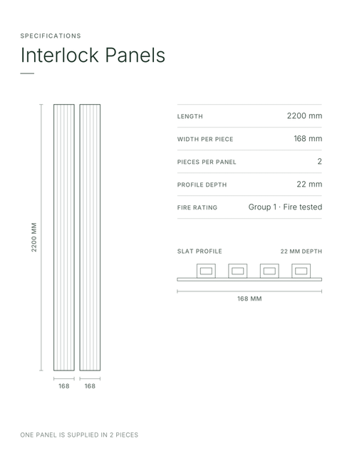 Teak Royal | Indoor Interlock 2.2M - Delaco Panels®