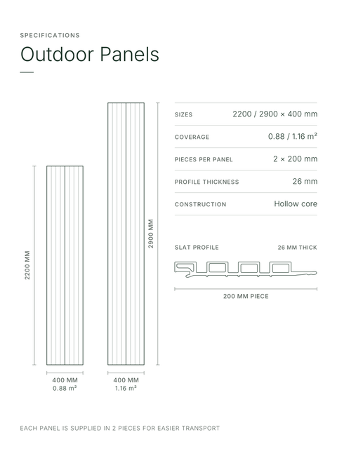 Teak Wood | Outdoor Panel 2.2M