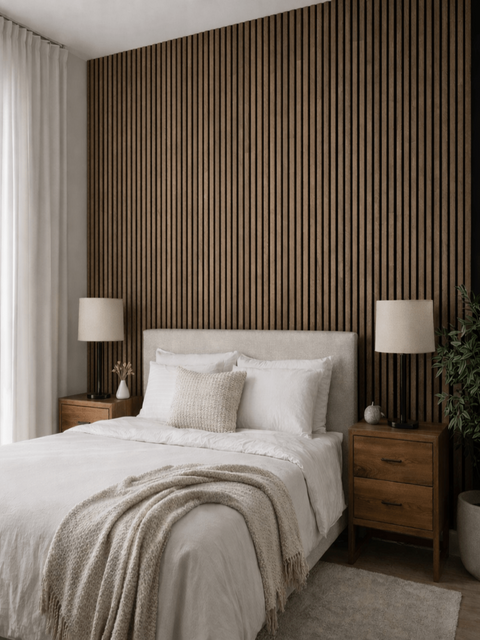 Walnut | Acoustic Panel (Black Felt) - Delacopanels