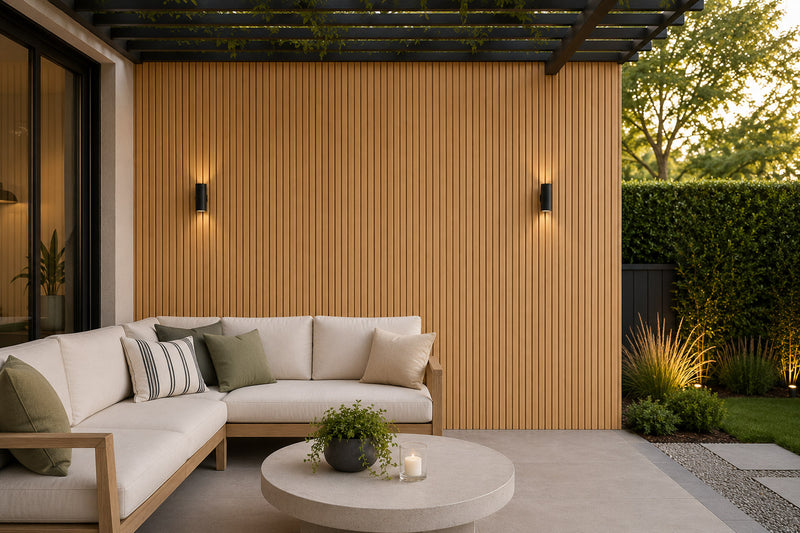 Outdoor panels on a building facade
