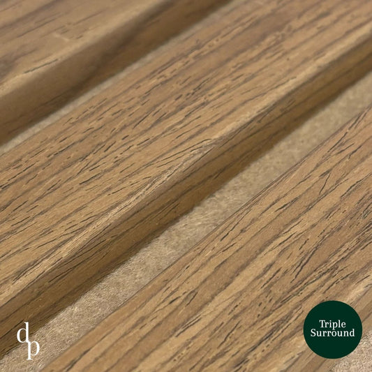 Walnut | Acoustic Panel (Beige Felt) 2.8M - Delaco Panels®