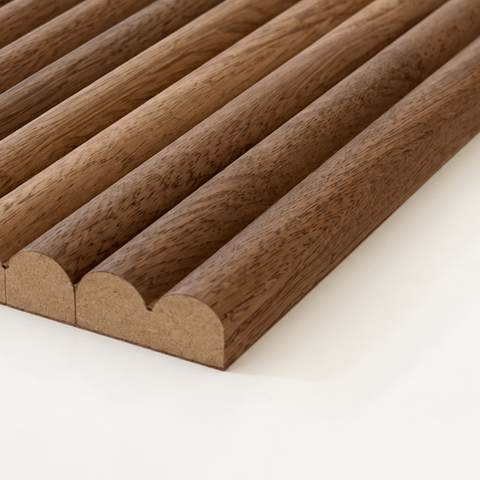 Walnut Mini Round | Fluted Panel 2.8M - Delaco Panels®