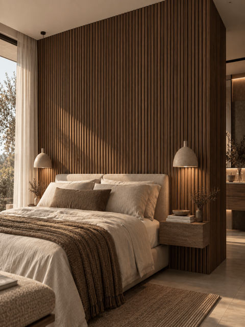 Walnut Round | Fluted Panel 2.8M - Delaco Panels®